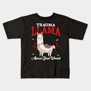 Trauma Llama Alpaca Your Wound Funny Medical Professional Kids T-Shirt